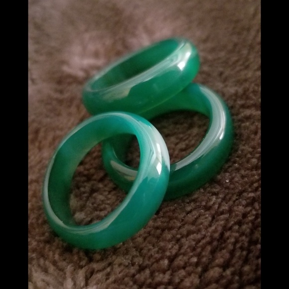 Beautiful natural green agate ring each unique - Picture 3 of 7